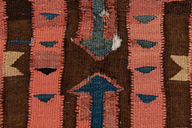 Detail image of 4' 9 x 10' 6 Hand Woven Kilim Fars Wool Runner Rug