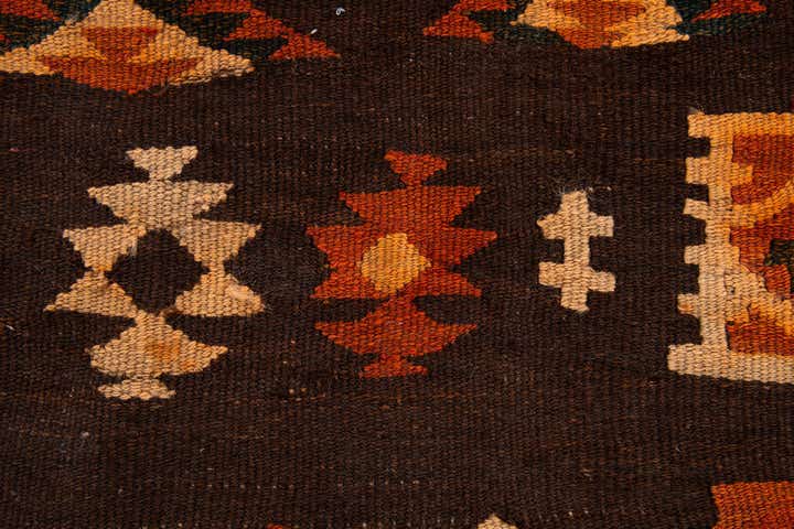 100cm x 380cm Hand Woven Kilim Fars Wool Runner Rug