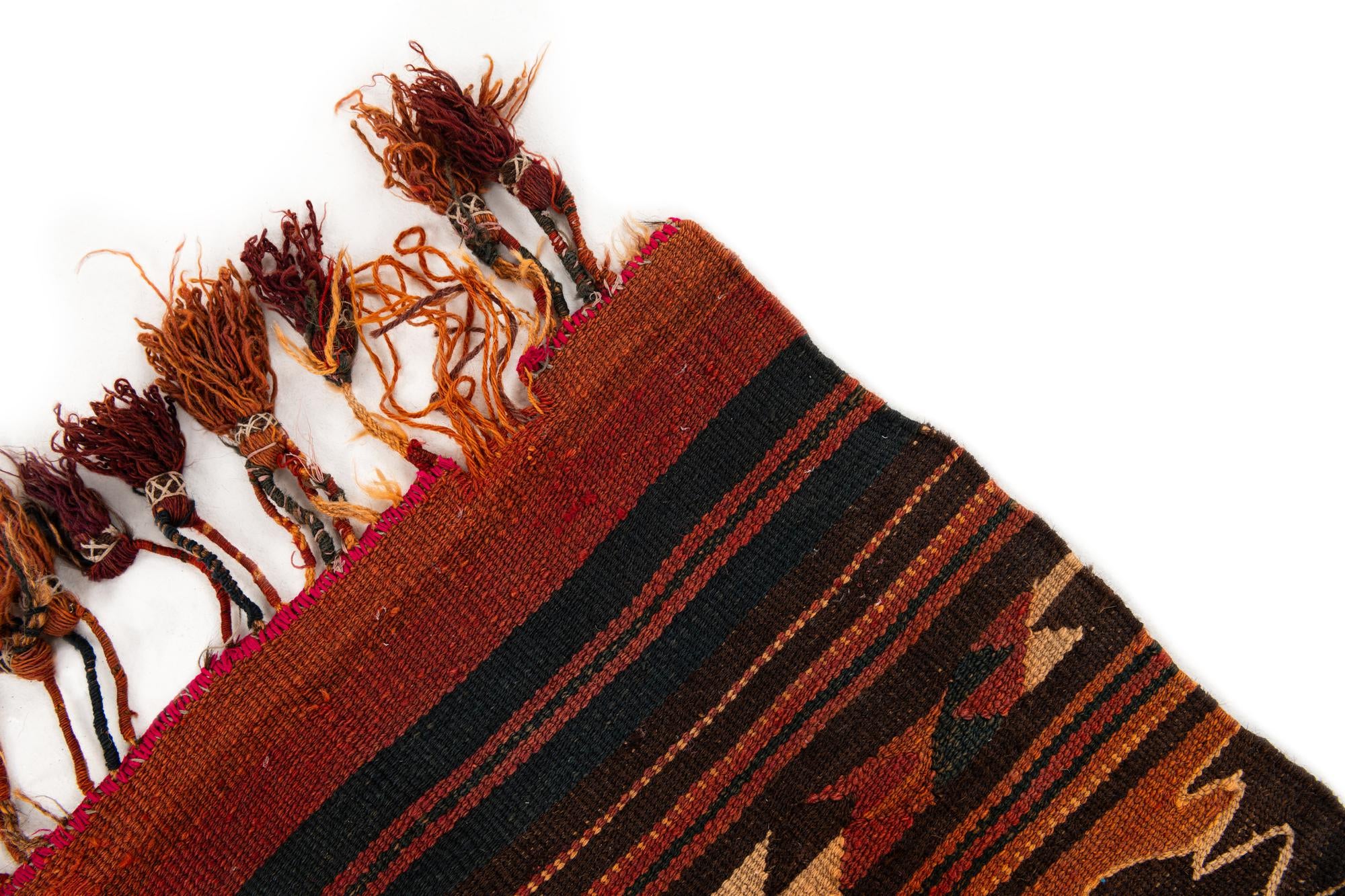 100cm x 380cm Hand Woven Kilim Fars Wool Runner Rug
