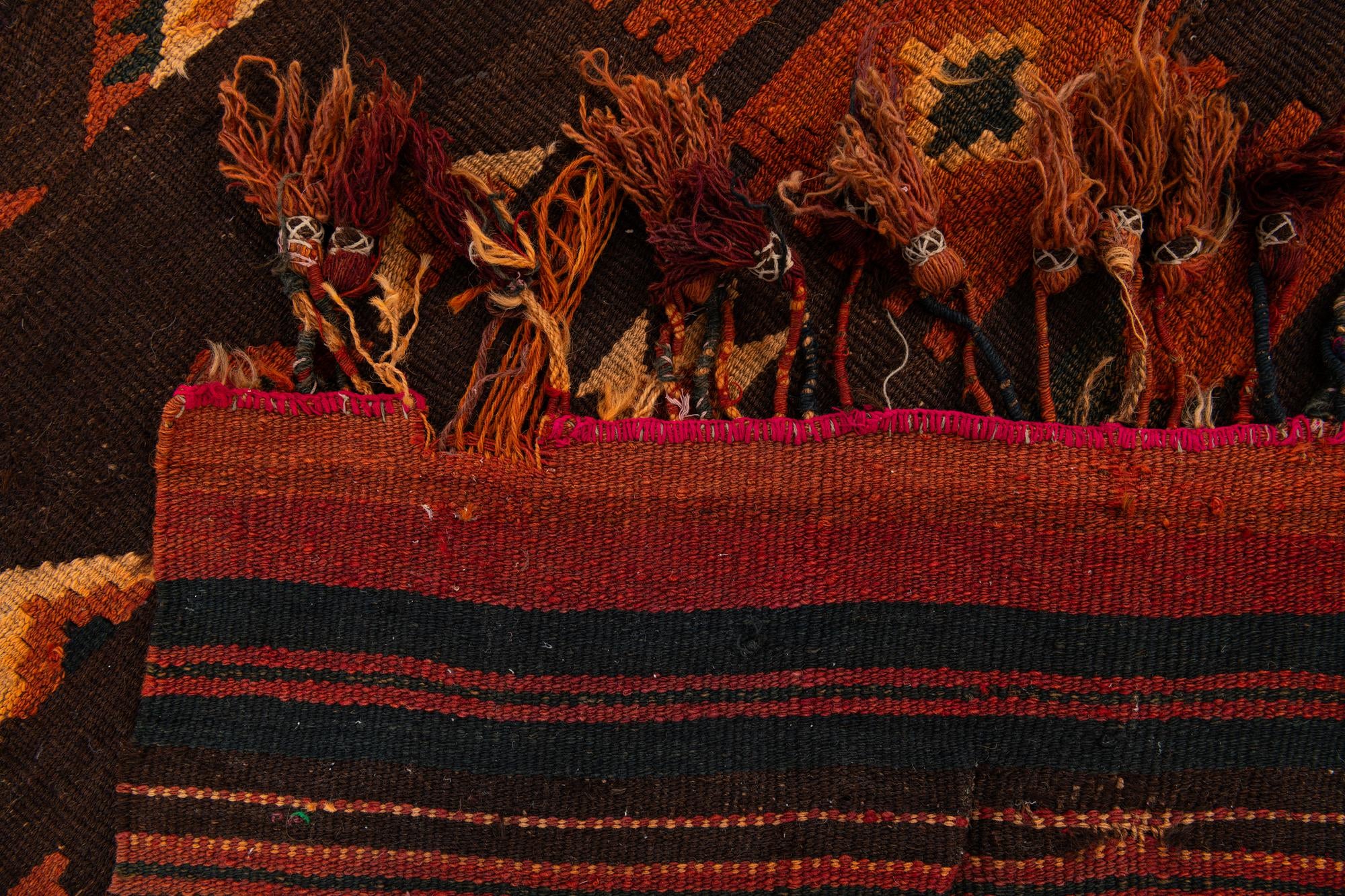 100cm x 380cm Hand Woven Kilim Fars Wool Runner Rug