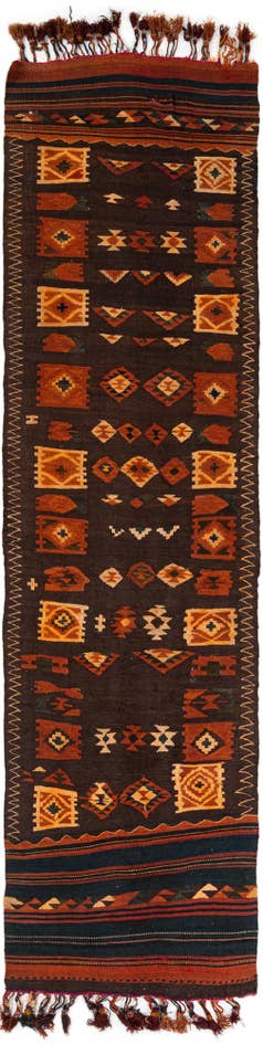 Detail image of 100cm x 380cm Hand Woven Kilim Fars Wool Runner Rug