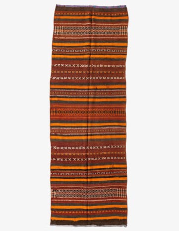 3' 8 x 10' 10 Hand Woven Kilim Fars Wool Runner Rug