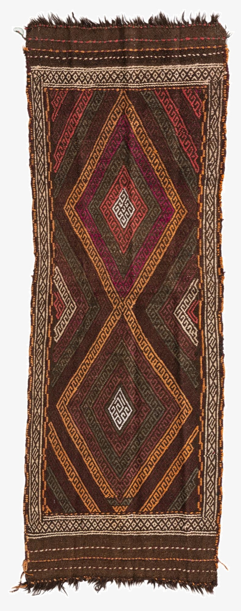 2' x 5' 8  Hand Knotted Kilim Fars Persian Wool Runner Rug