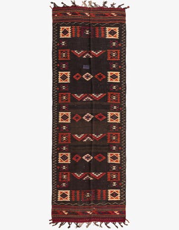 3' 3 x 10' 2 Hand Woven Kilim Fars Wool Runner Rug