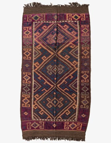 5' 2 x 9' 10 Hand Woven Kilim Fars Wool Runner Rug