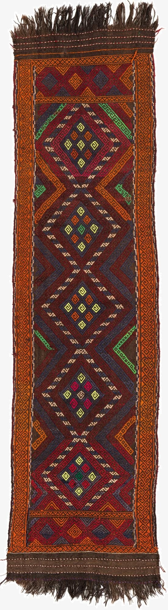 2' 2 x 8' 1  Hand Knotted Kilim Fars Persian Wool Runner Rug