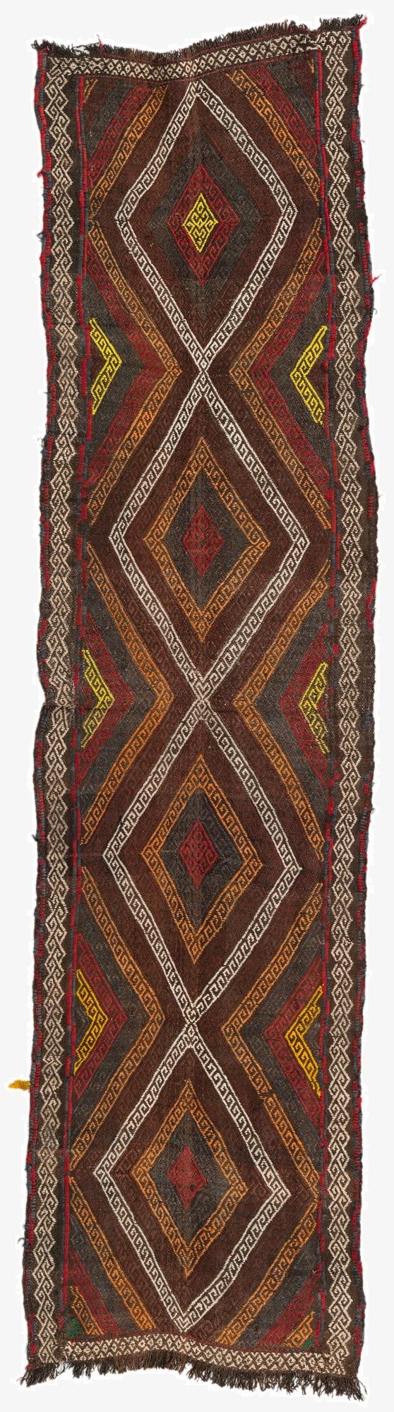 2' 2 x 8' 6  Hand Knotted Kilim Fars Persian Wool Runner Rug