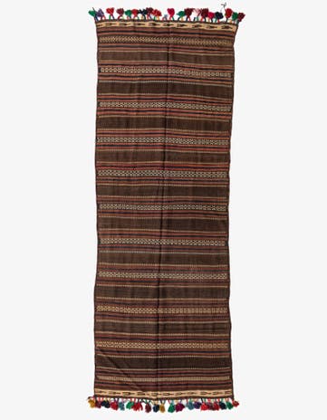 4' 3 x 12' Hand Woven Kilim Fars Wool Runner Rug