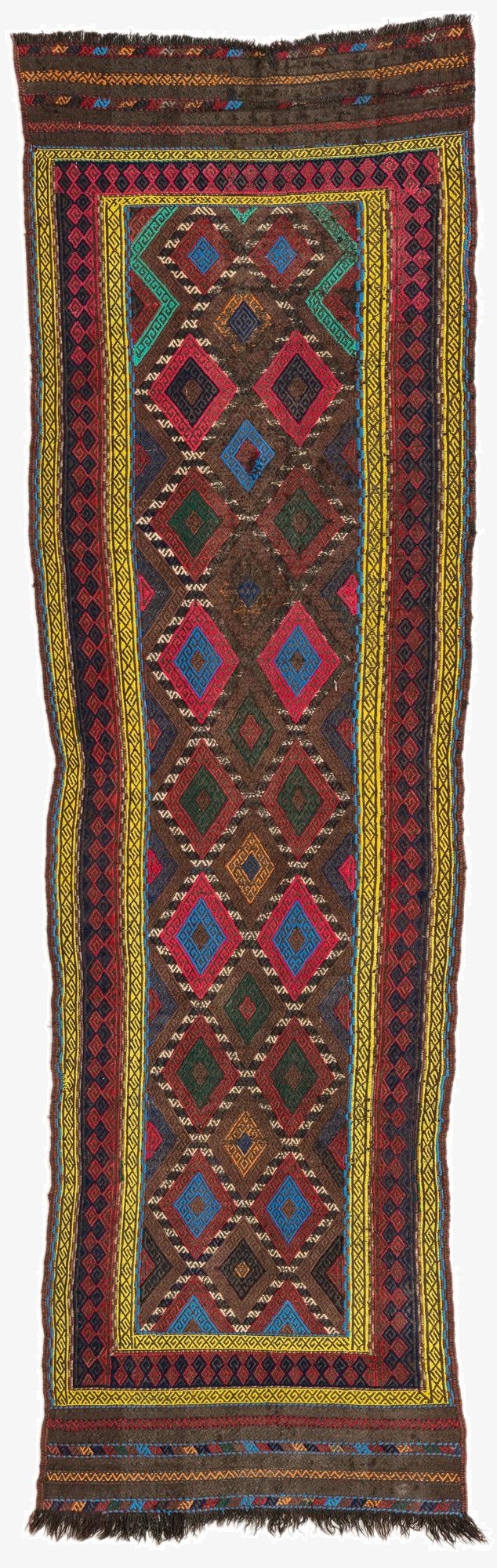 70cm x 235cm  Hand Knotted Kilim Fars Persian Wool Runner Rug