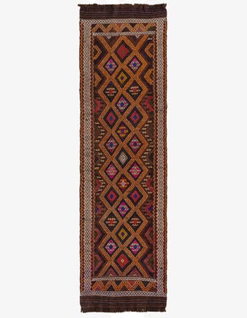 2' 4 x 8' 9 Hand Woven Kilim Fars Wool Runner Rug