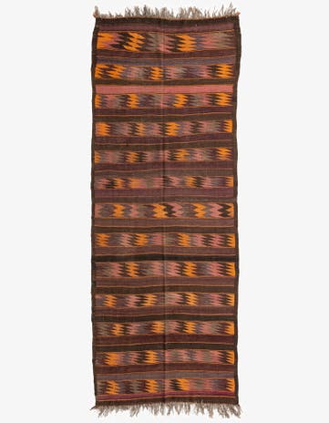 4' 10 x 12' 8 Hand Woven Kilim Fars Wool Runner Rug