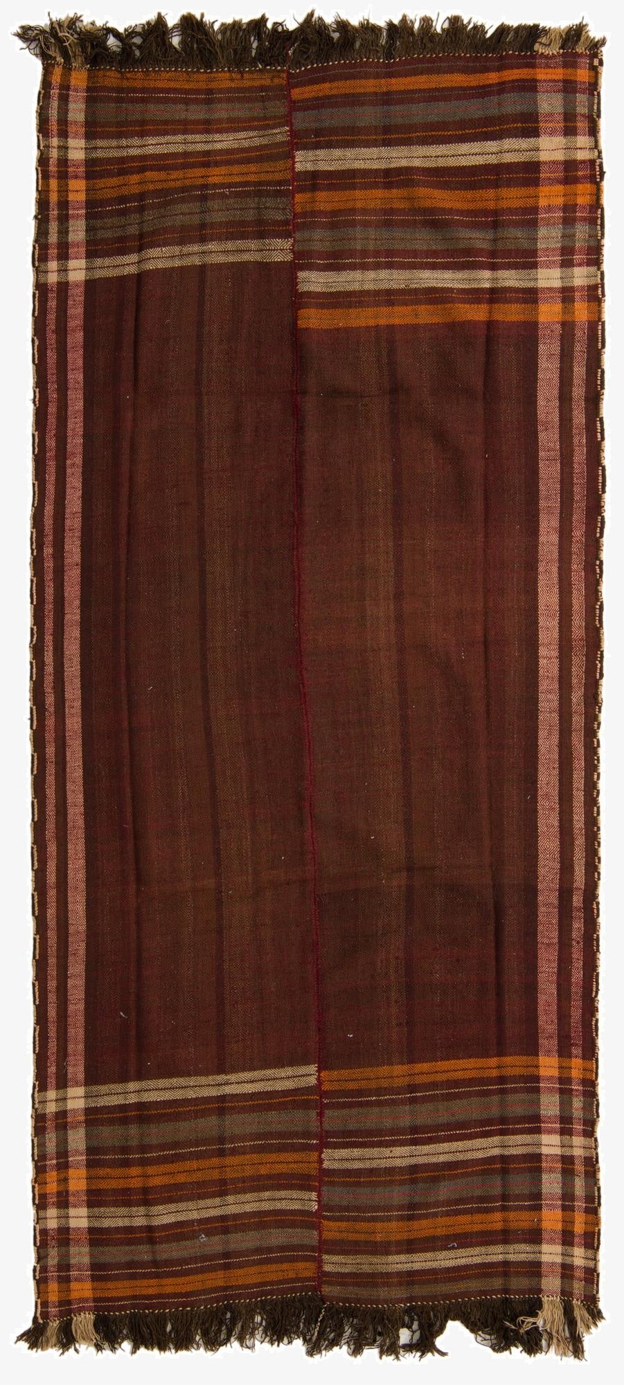 4' 8 x 10' 7  Hand Woven Kilim Fars Wool Runner Rug