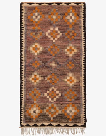 3' 9 x 7' 4 Hand Woven Kilim Fars Wool Runner Rug