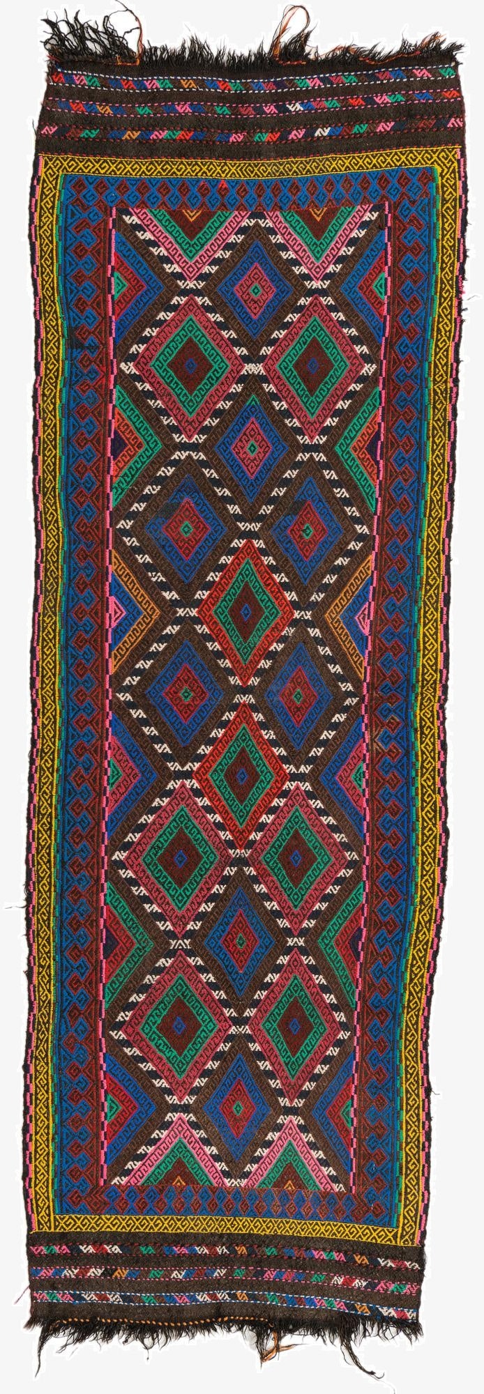2' 6 x 7' 7  Hand Knotted Kilim Fars Persian Wool Runner Rug