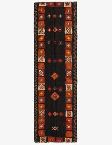 3' 2 x 10' 4 Hand Woven Kilim Fars Wool Runner Rug
