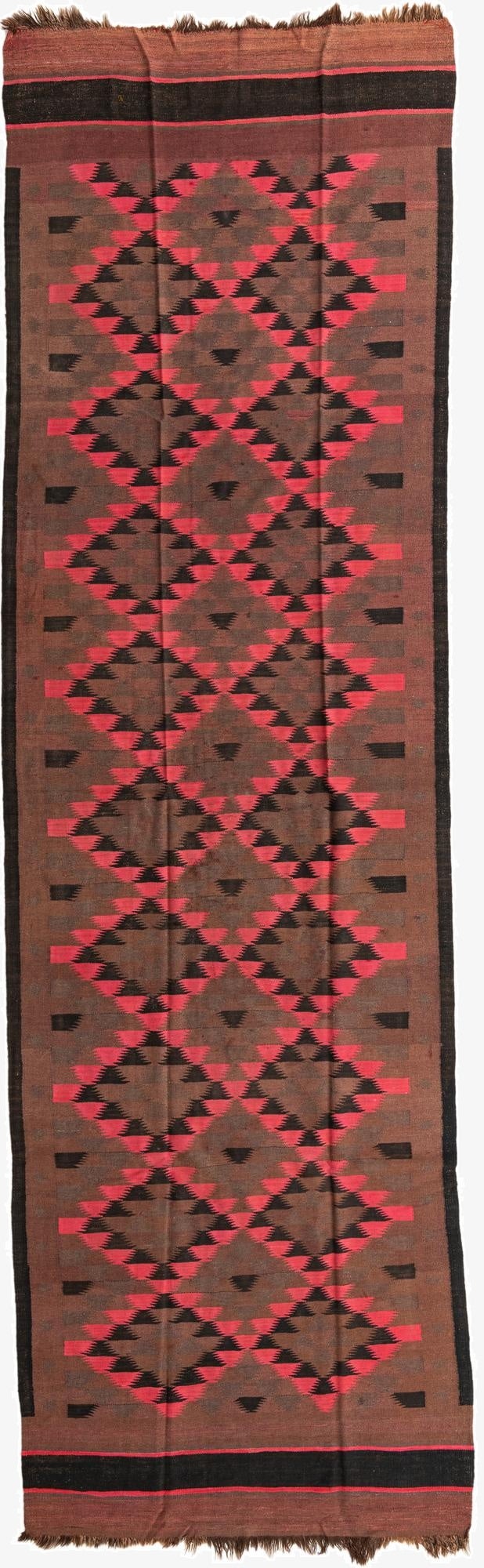 137cm x 457cm  Hand Woven Kilim Fars Wool Runner Rug