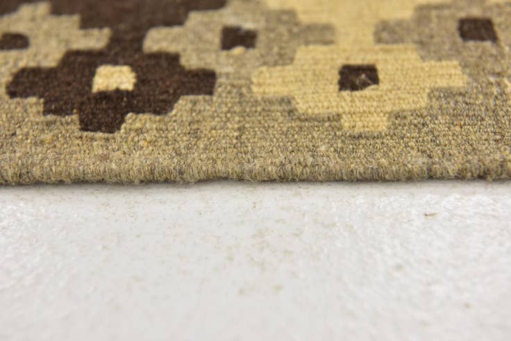 Detail image of 3' 4 x 6' 7 Hand Woven Kilim Maymana Wool Runner Rug