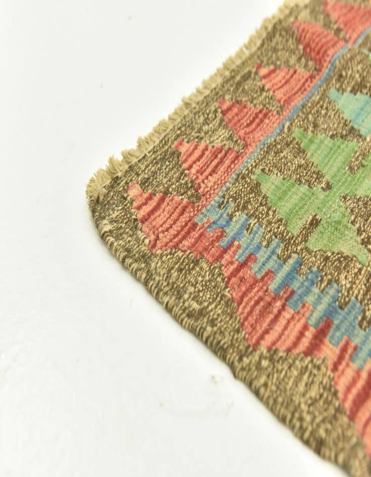 Detail image of 3' 4 x 6' 6  Hand Woven Kilim Maymana Wool Runner Rug