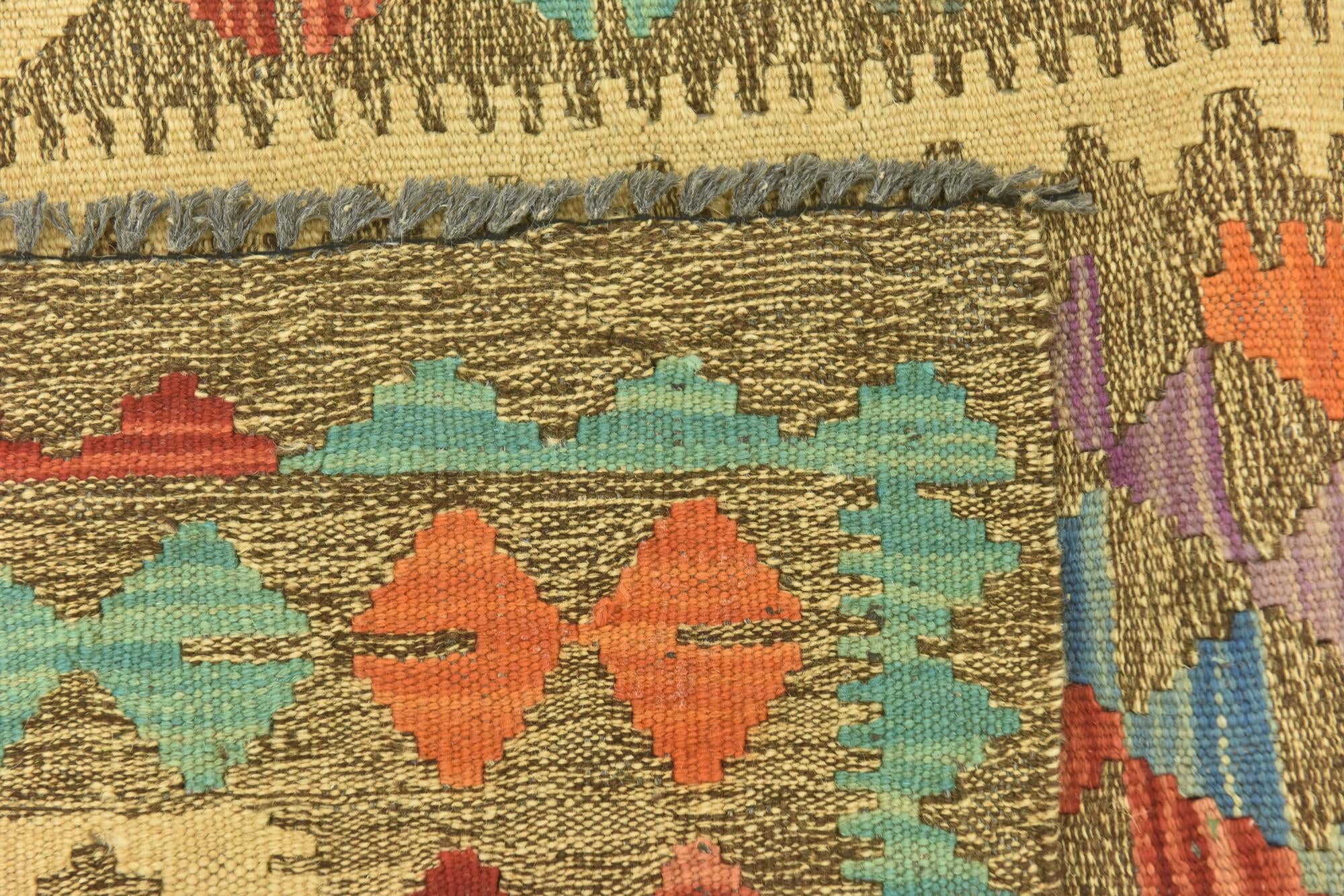 95cm x 195cm Tejido a mano Kilim Maymana Alfombra Lana Pasillera