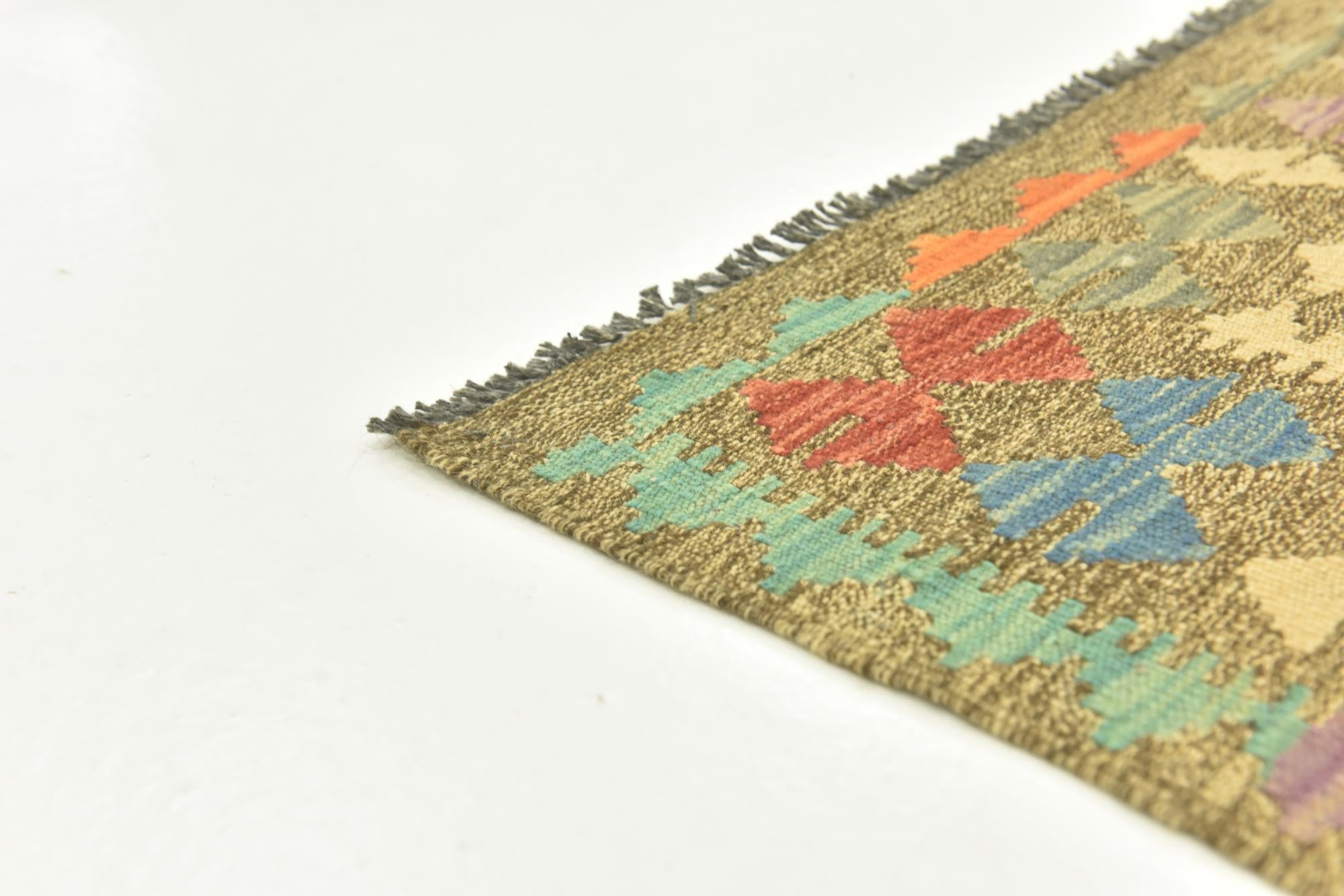 95cm x 195cm Tejido a mano Kilim Maymana Alfombra Lana Pasillera
