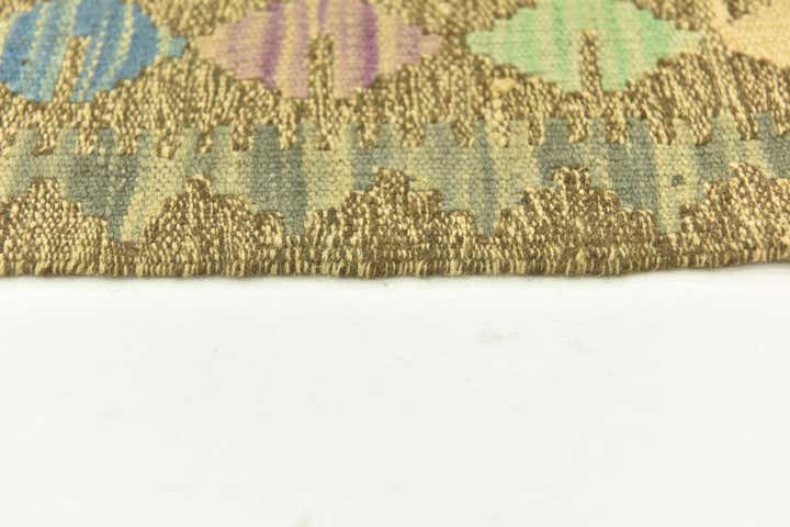 3' 1 x 6' 4 Hand Woven Kilim Maymana Wool Runner Rug