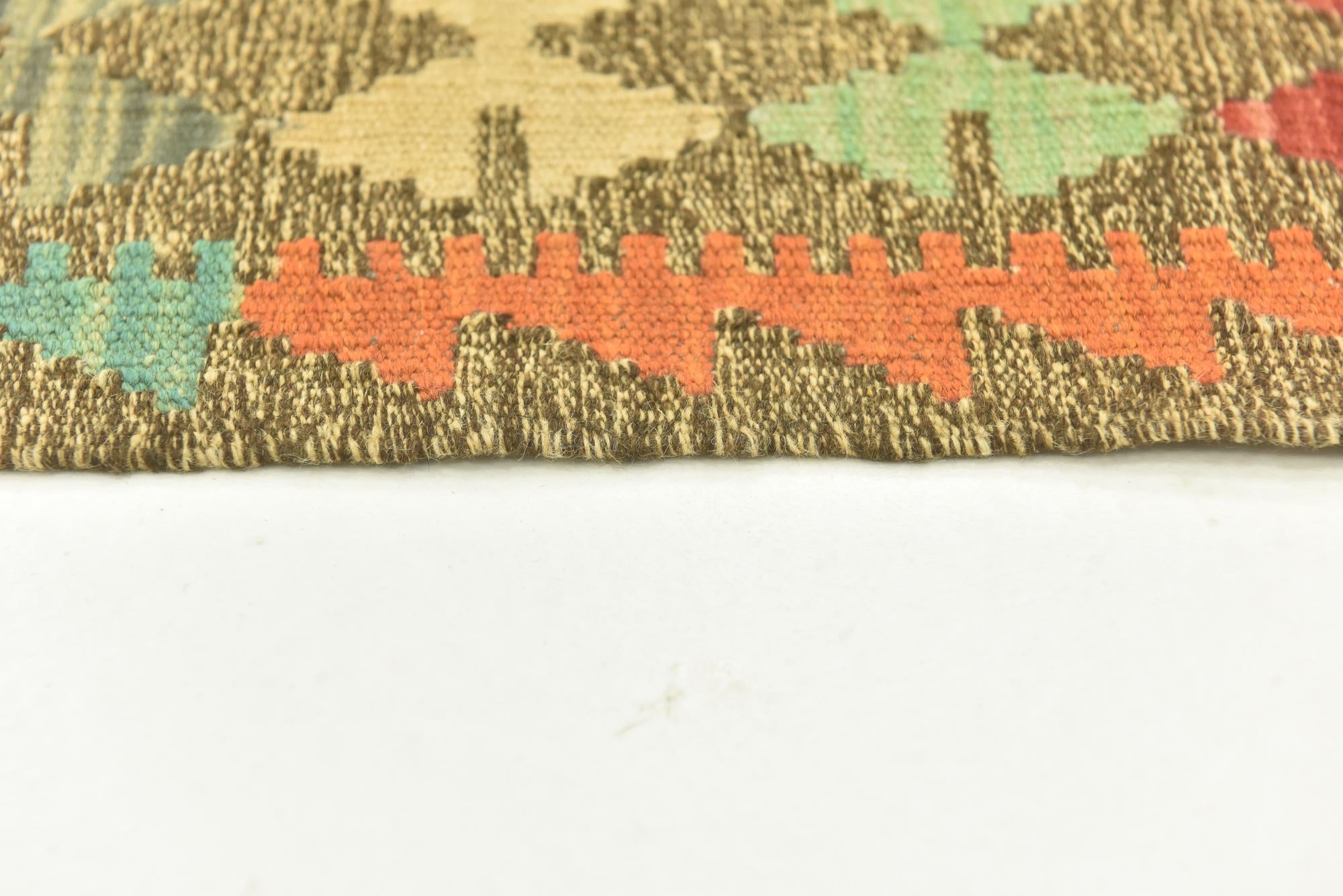 3' 3 x 6' 2 Hand Woven Kilim Maymana Wool Runner Rug