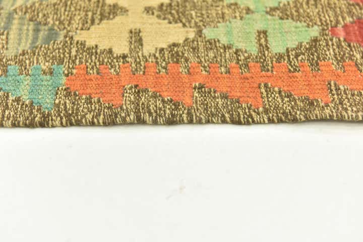 3' 3 x 6' 2 Hand Woven Kilim Maymana Wool Runner Rug