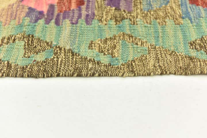 3' 4 x 6' 7 Hand Woven Kilim Maymana Wool Runner Rug