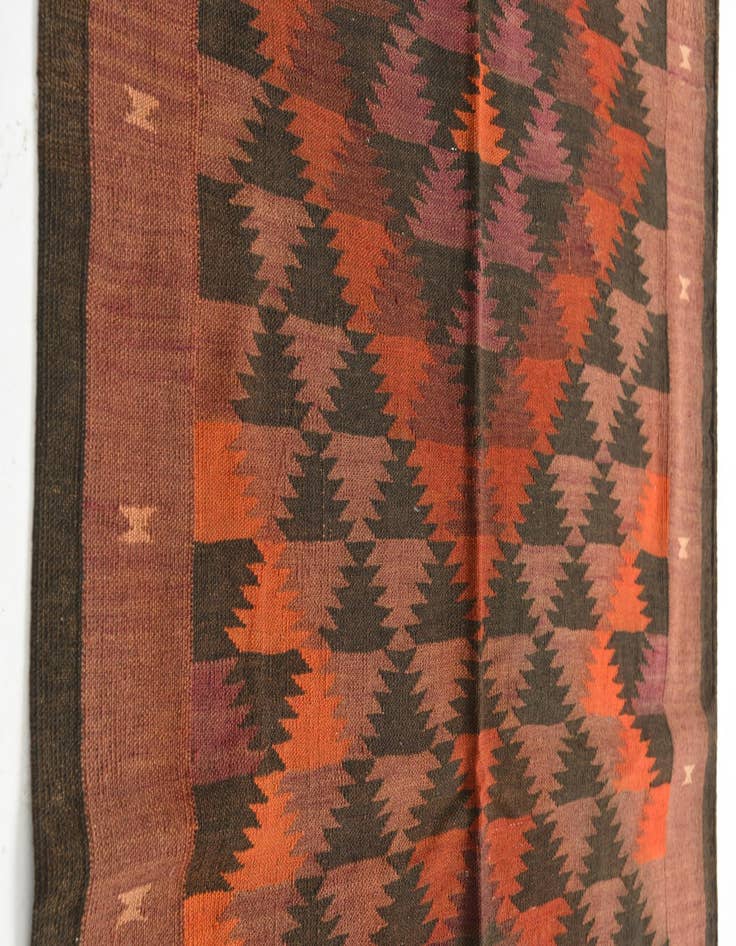 Detail image of 4' 4 x 15'  Hand Woven Kilim Maymana Wool Runner Rug