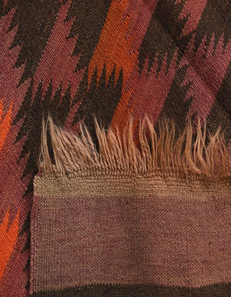 Detail image of 4' 4 x 15'  Hand Woven Kilim Maymana Wool Runner Rug