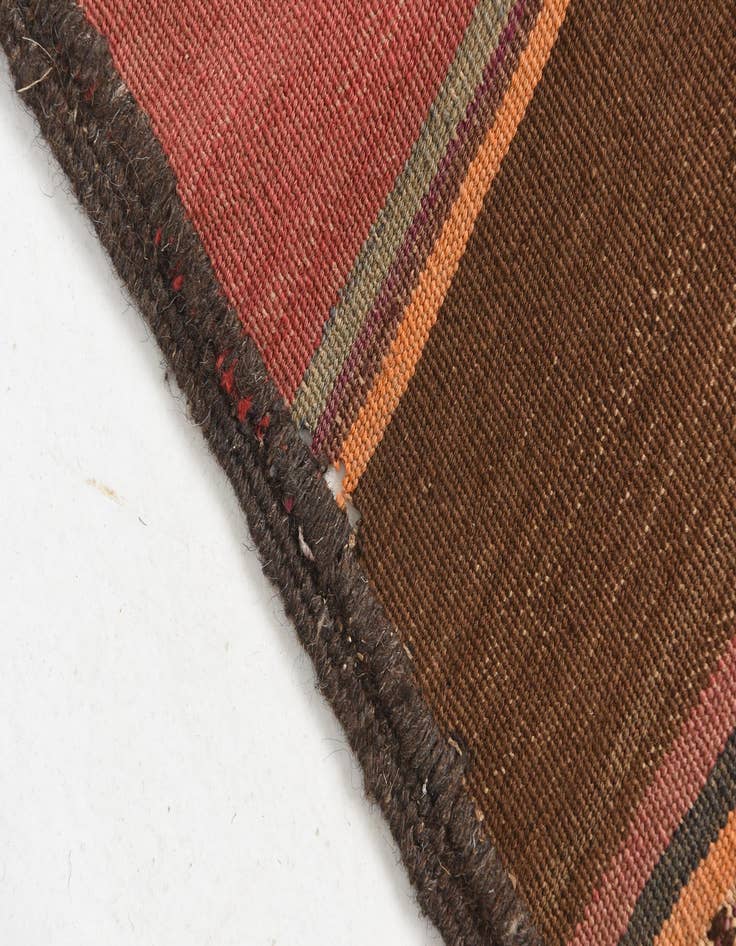 Detail image of 2' 6 x 9' 10  Hand Woven Kilim Maymana Wool Runner Rug