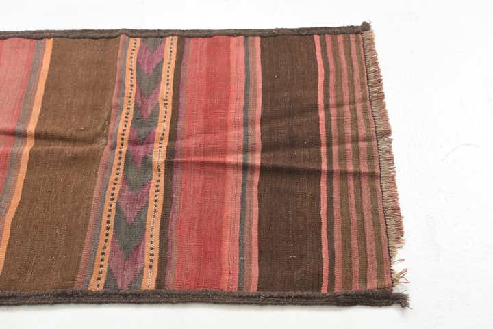 2' 6 x 9' 10 Hand Woven Kilim Maymana Wool Runner Rug
