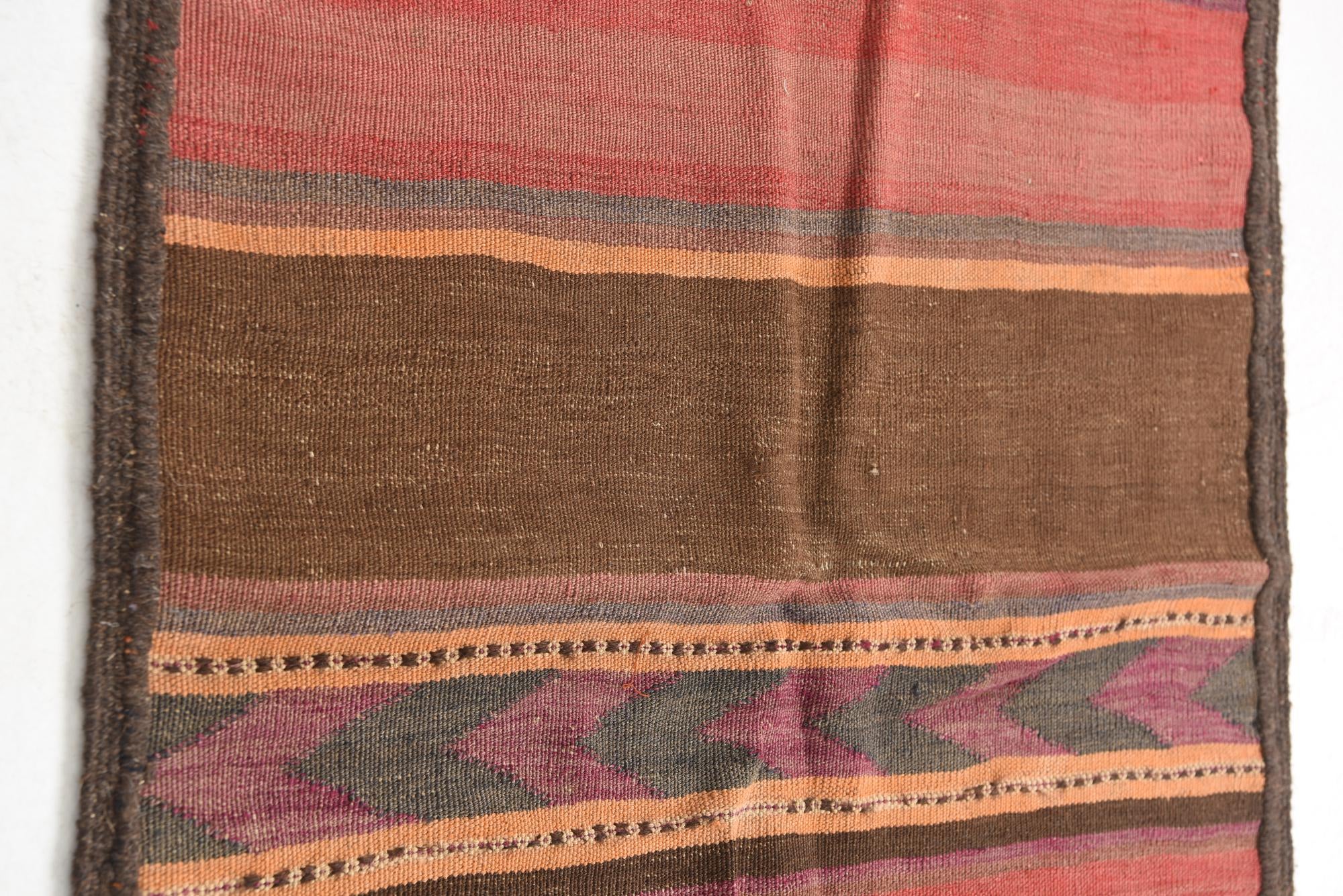 75cm x 300cm Hand Woven Kilim Maymana Wool Runner Rug