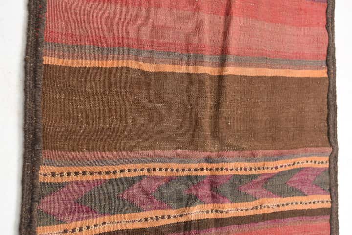 2' 6 x 9' 10 Hand Woven Kilim Maymana Wool Runner Rug