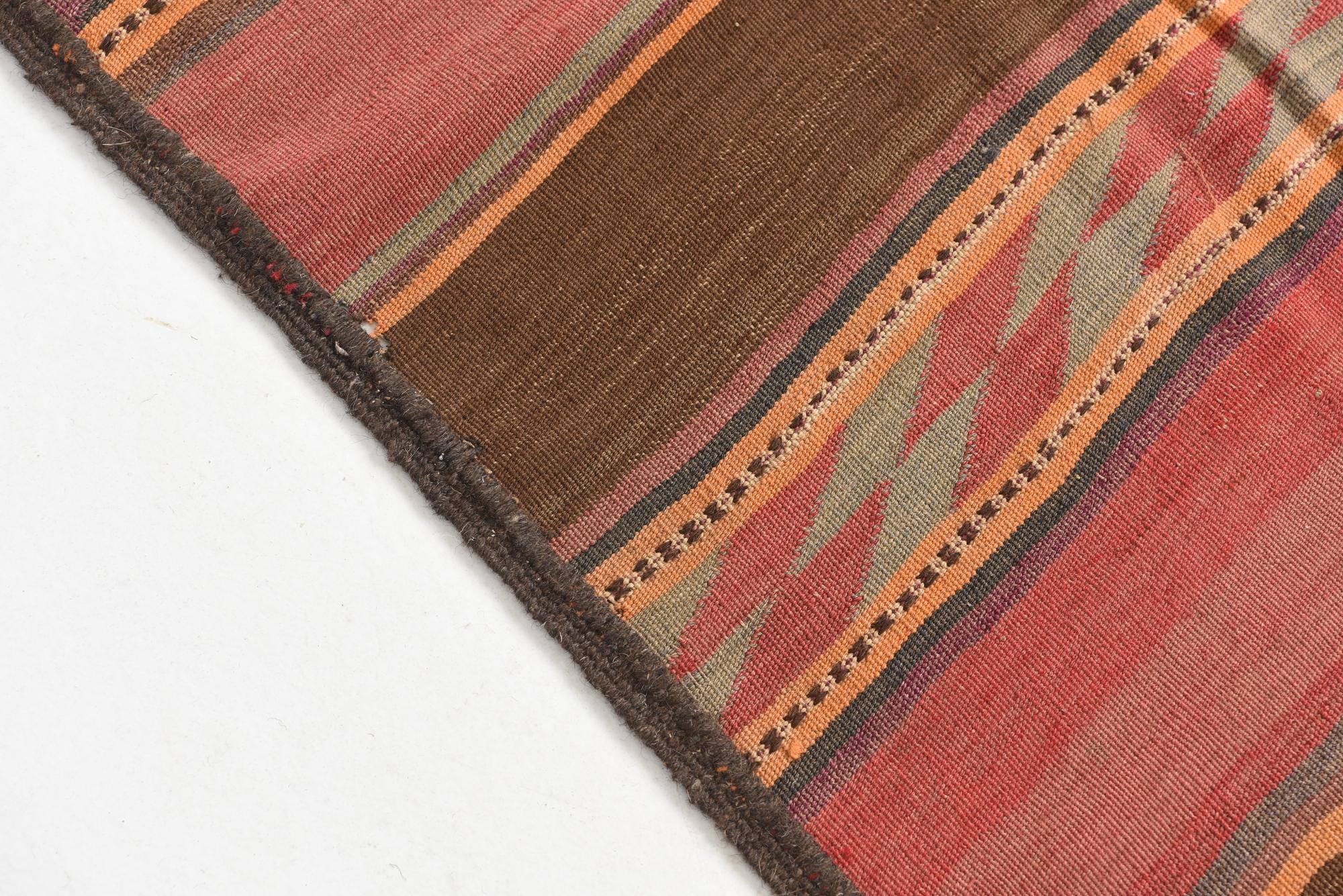 75cm x 300cm Hand Woven Kilim Maymana Wool Runner Rug