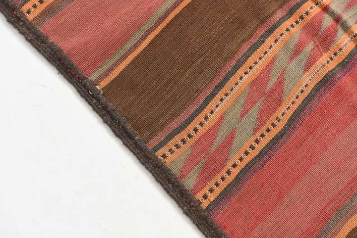 2' 6 x 9' 10 Hand Woven Kilim Maymana Wool Runner Rug