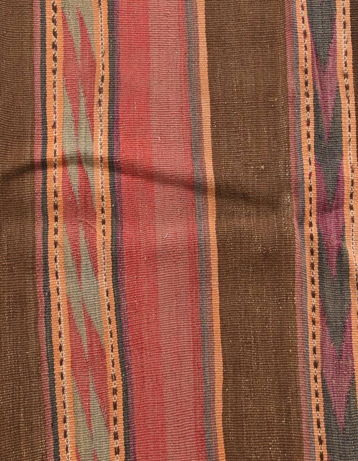 Detail image of 2' 6 x 9' 10  Hand Woven Kilim Maymana Wool Runner Rug