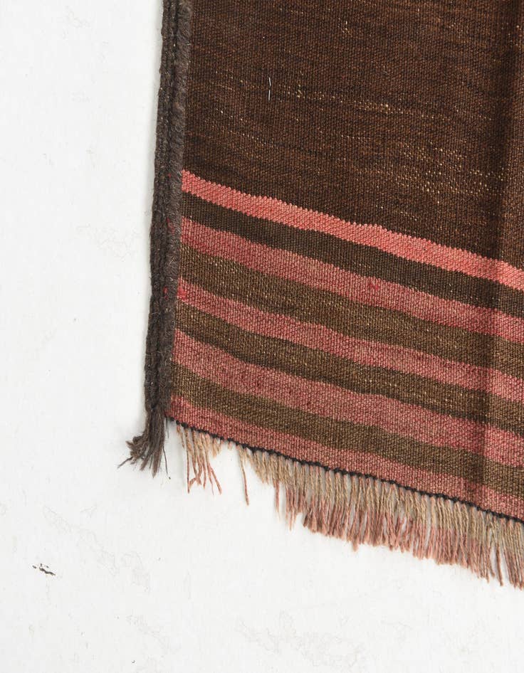 Detail image of 2' 6 x 9' 10  Hand Woven Kilim Maymana Wool Runner Rug