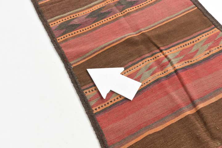 2' 6 x 9' 10 Hand Woven Kilim Maymana Wool Runner Rug