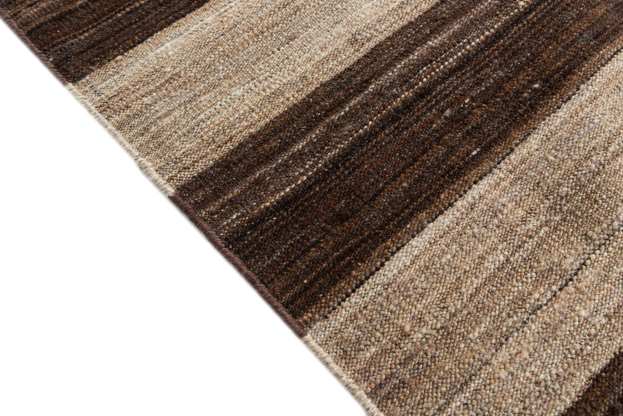 6' 6 x 12' Hand Woven Kilim Modern Wool Runner Rug