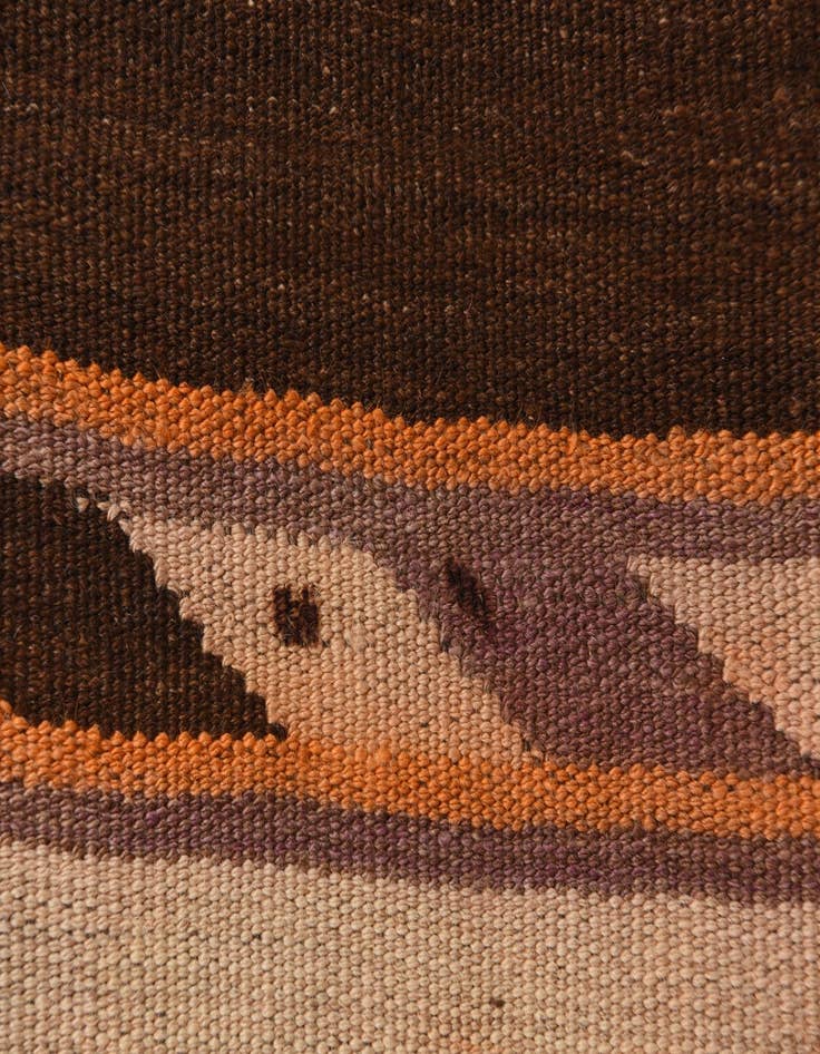 Detail image of 4' 7 x 13' 1  Hand Woven Kilim Modern Wool Runner Rug