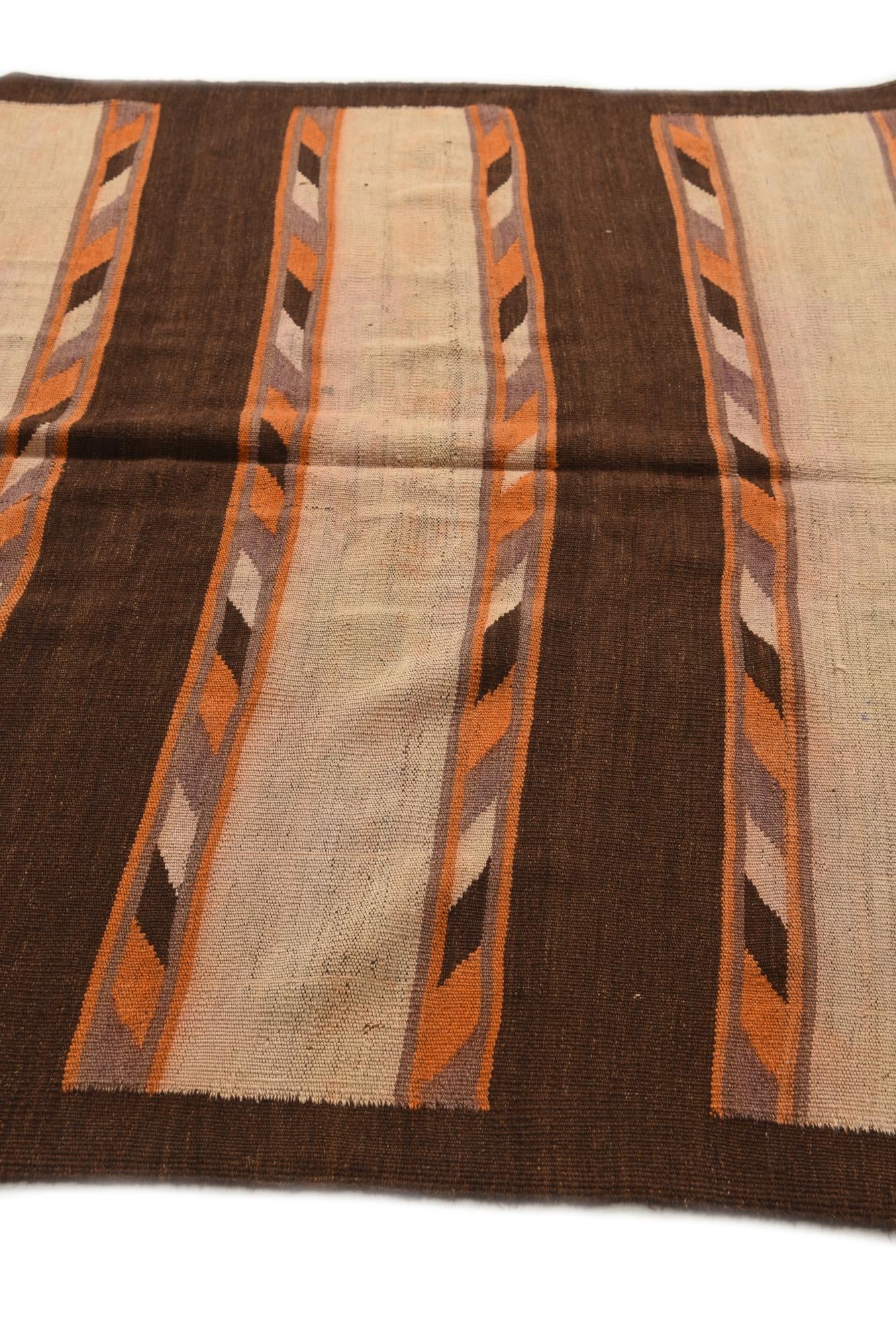4' 7 x 13' 1 Hand Woven Kilim Modern Wool Runner Rug