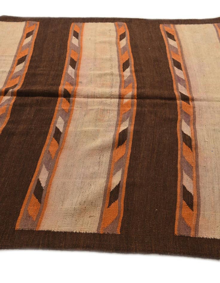 Detail image of 4' 7 x 13' 1  Hand Woven Kilim Modern Wool Runner Rug