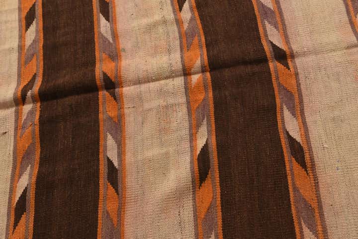 4' 7 x 13' 1 Hand Woven Kilim Modern Wool Runner Rug