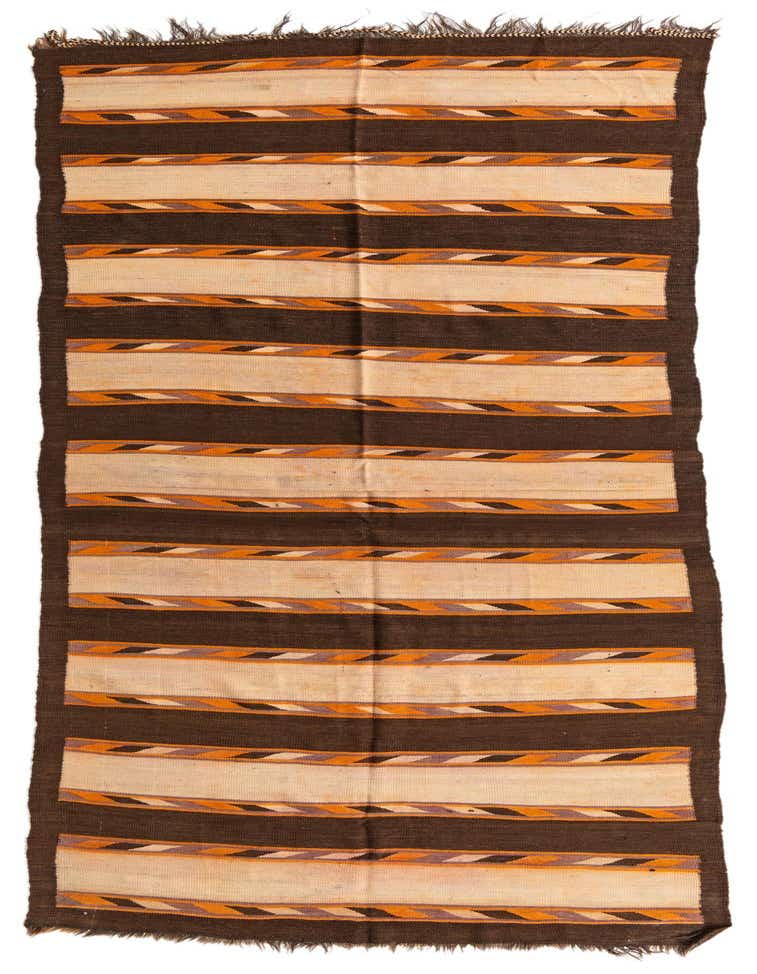 4' 7 x 13' 1 Hand Woven Kilim Modern Wool Runner Rug