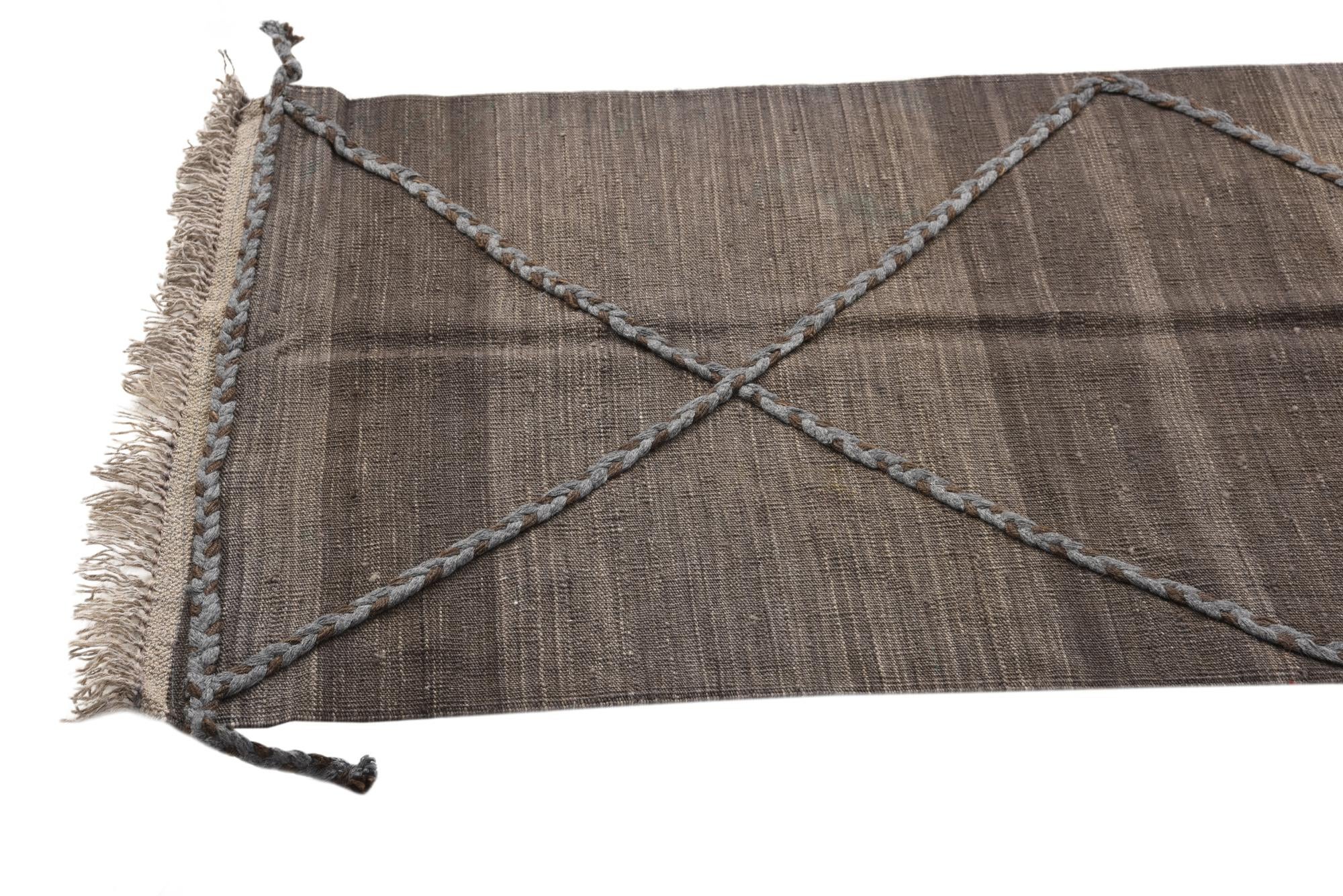 2' 6 x 8' Hand Woven Kilim Modern Wool Runner Rug