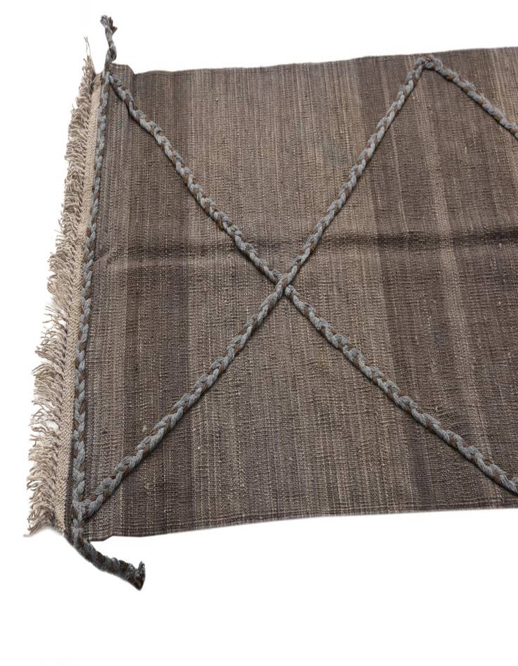 Detail image of 2' 6 x 8'  Hand Woven Kilim Modern Wool Runner Rug