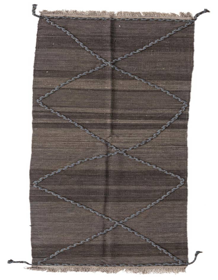 Detail image of 2' 6 x 8' Hand Woven Kilim Modern Wool Runner Rug
