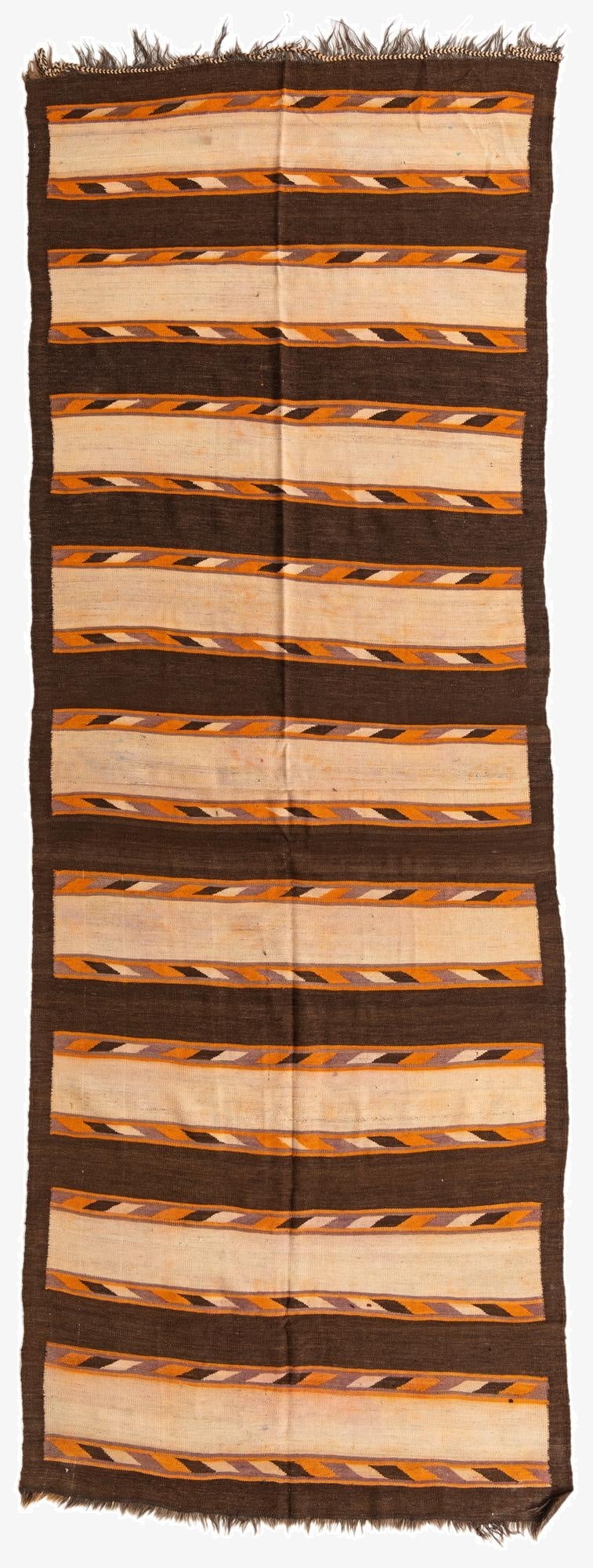 4' 7 x 13' 1  Hand Woven Kilim Modern Wool Runner Rug