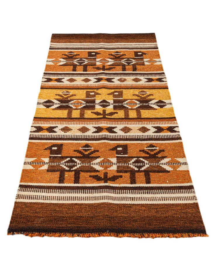 Detail image of 1' 11 x 3' 10  Hand Woven Kilim Wool Runner Rug